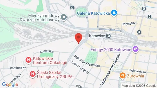 Kontorlokaler til leje i Katowice - kort over placeringen