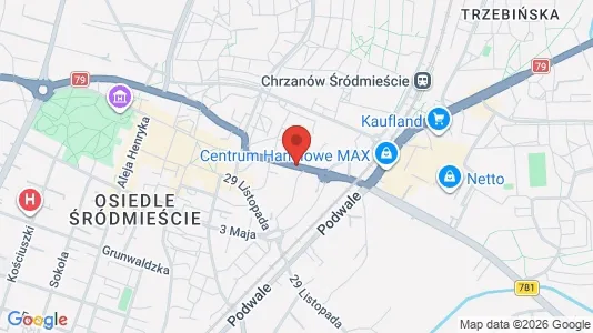 Office spaces for rent i Chrzanowski - kort over placeringen