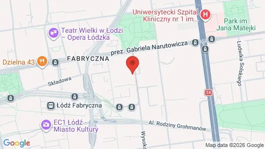 Lokale biurowe Do wynajęcia i Łódź - kort over placeringen