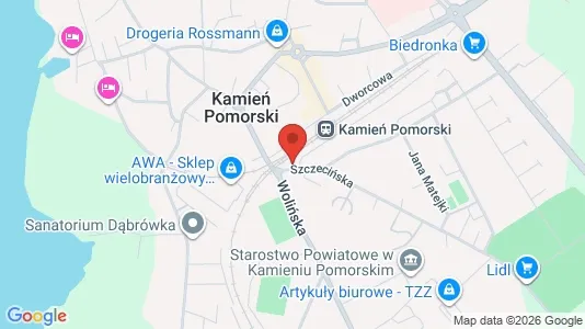 Kontorlokaler til leje i Kamieński - kort over placeringen