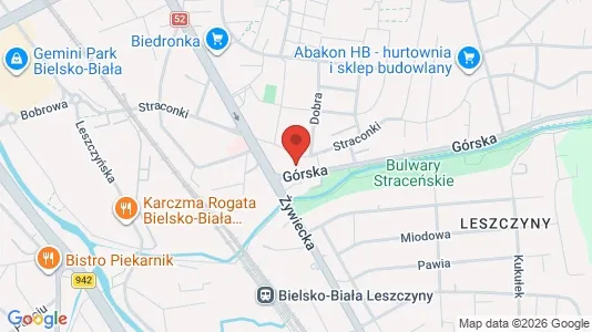 Kontorer til leie i Bielsko-Biała - kort over placeringen