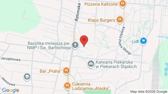 Kontorlokaler til leje i Piekary Śląskie - kort over placeringen