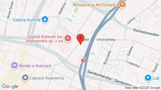 Lokale biurowe Do wynajęcia i Kielce - kort over placeringen