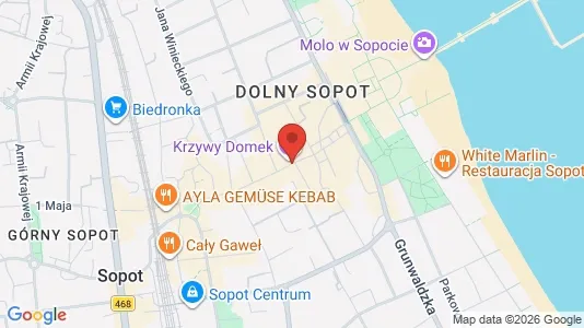 Office spaces for rent i Sopot - kort over placeringen