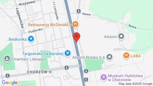 Kontorlokaler til leje i Chorzów - kort over placeringen