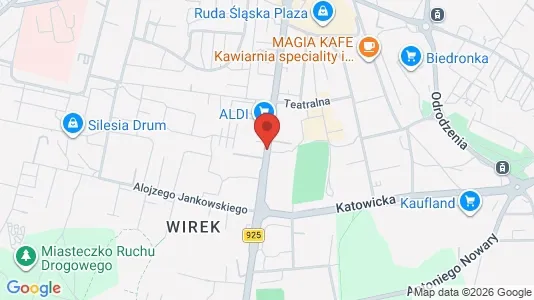 Office spaces for rent i Ruda Śląska - kort over placeringen