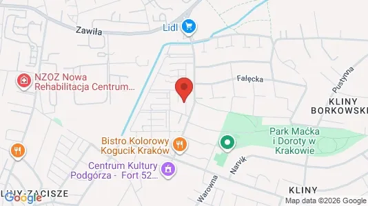 Kontorlokaler til leje i Kraków Podgórze - kort over placeringen