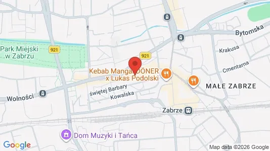 Office spaces for rent i Zabrze - kort over placeringen