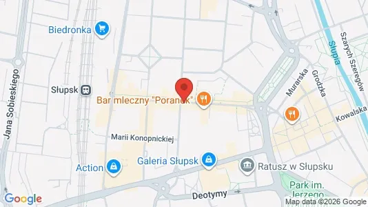 Kantorruimte te huur i Słupsk - kort over placeringen