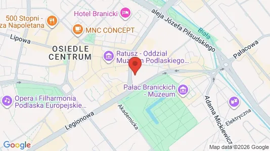 Office spaces for rent i Białystok - kort over placeringen