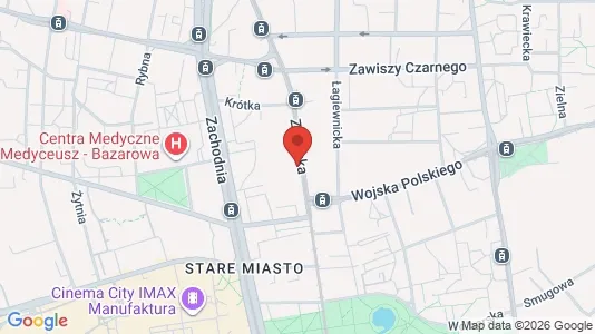 Kontorlokaler til leje i Łódź - kort over placeringen