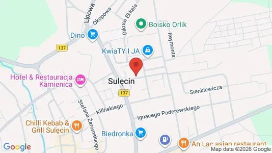 Office spaces for rent i Sulęciński - kort over placeringen