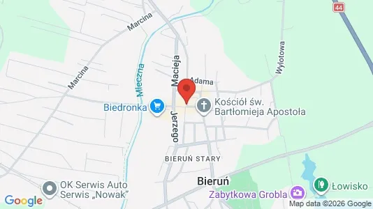 Toimistotilat Vuokrattavana i Bieruńsko-Lędziński - kort over placeringen