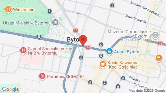 Lokale biurowe Do wynajęcia i Bytom - kort over placeringen