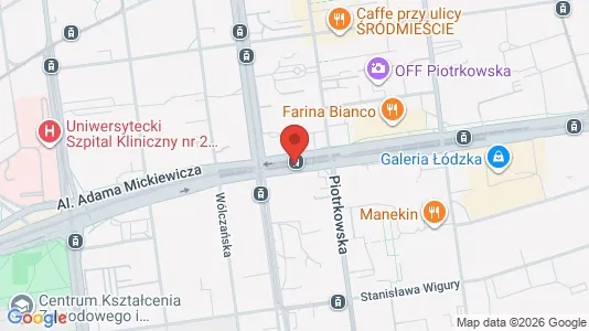 Kontorlokaler til leje i Łódź - kort over placeringen