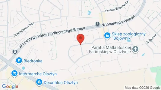 Kantorruimte te huur i Olsztyn - kort over placeringen