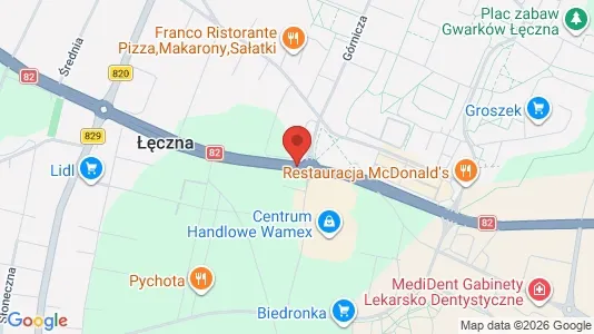 Toimistotilat Vuokrattavana i Łęczyński - kort over placeringen