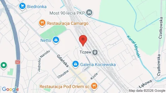 Office spaces for rent i Tczewski - kort over placeringen