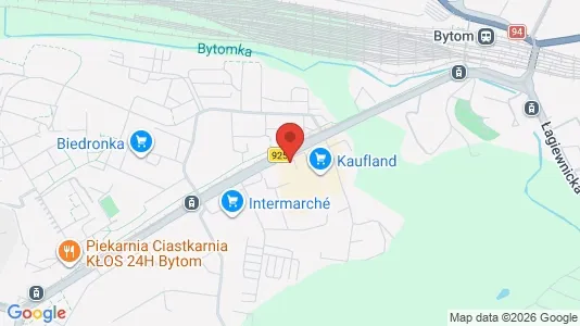 Office spaces for rent i Bytom - kort over placeringen