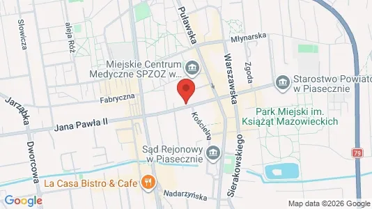 Office spaces for rent i Piaseczyński - kort over placeringen