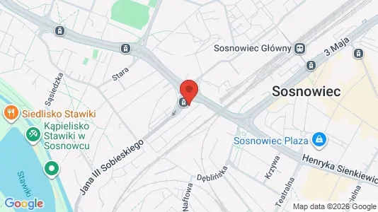 Kontorlokaler til leje i Sosnowiec - kort over placeringen