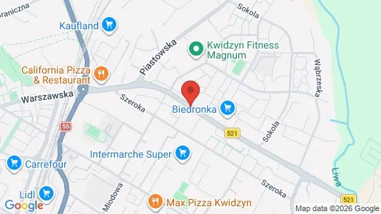 Kontorlokaler til leje i Kwidzyński - kort over placeringen