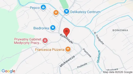 Office spaces for rent i Brzozowski - kort over placeringen