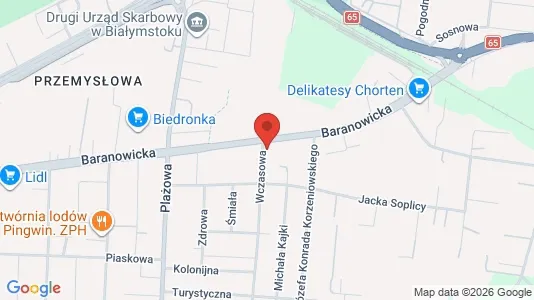 Kontorer til leie i Białystok - kort over placeringen