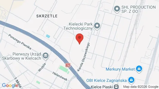Espacios de oficina En alquiler i Kielce - kort over placeringen