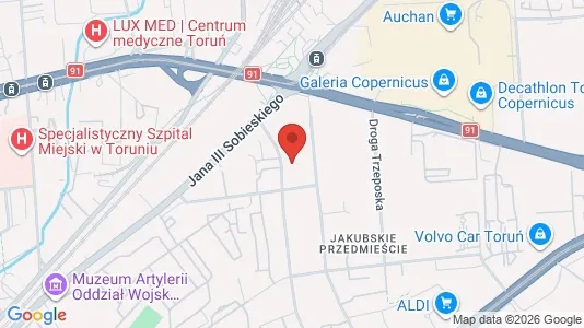 Toimistotilat Vuokrattavana i Toruń - kort over placeringen