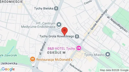 Kantorruimte te huur i Tychy - kort over placeringen