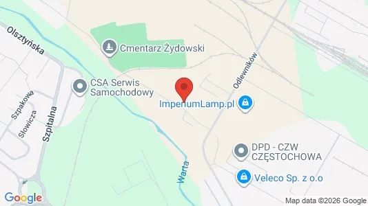 Kontorlokaler til leje i Częstochowa - kort over placeringen