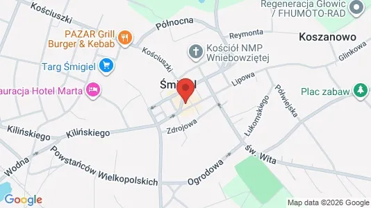 Kontorlokaler til leje i Kościański - kort over placeringen