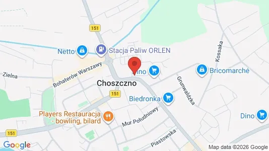 Office spaces for rent i Choszczeński - kort over placeringen
