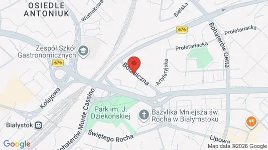 Kontorlokaler til leje i Białystok - kort over placeringen