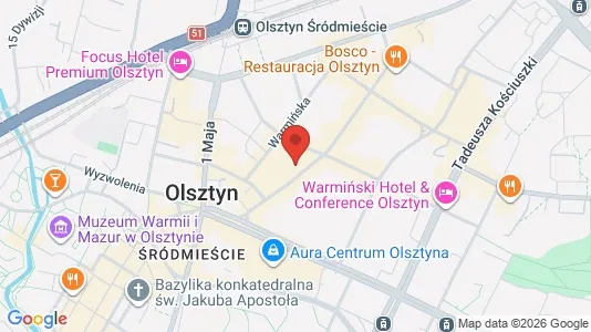 Office spaces for rent i Olsztyn - kort over placeringen