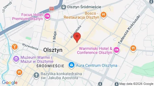 Büros zur Miete i Olsztyn - kort over placeringen