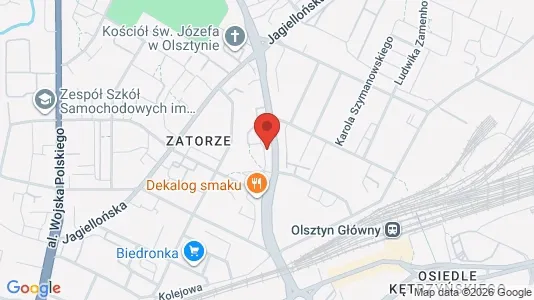Office spaces for rent i Olsztyn - kort over placeringen
