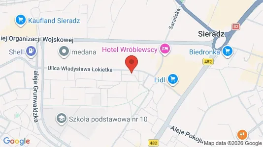 Office spaces for rent i Sieradzki - kort over placeringen
