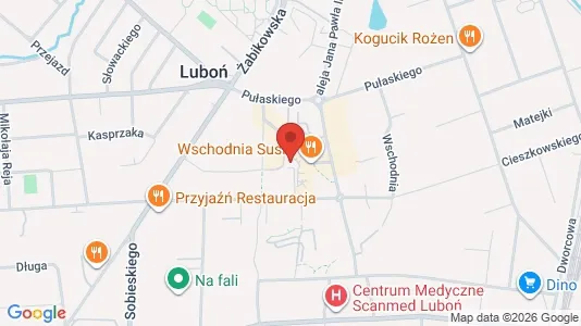 Office spaces for rent i Poznański - kort over placeringen