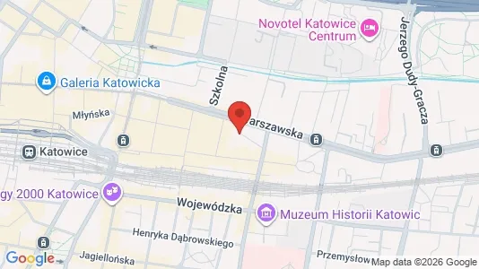 Office spaces for rent i Katowice - kort over placeringen