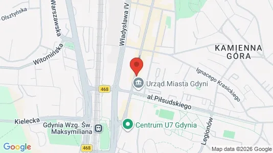 Kontorlokaler til leje i Gdynia - kort over placeringen