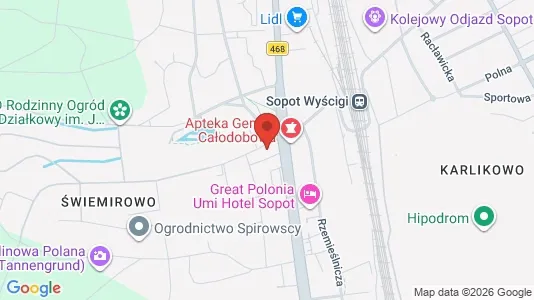 Kantorruimte te huur i Sopot - kort over placeringen