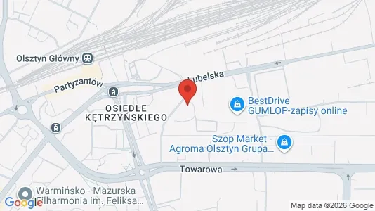 Office spaces for rent i Olsztyn - kort over placeringen