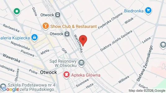 Office spaces for rent i Otwocki - kort over placeringen