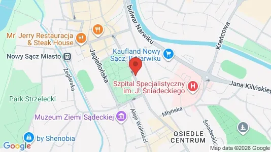 Kantorruimte te huur i Nowosądecki - kort over placeringen