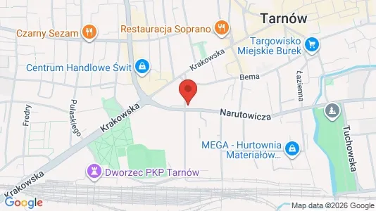 Office spaces for rent i Tarnów - kort over placeringen