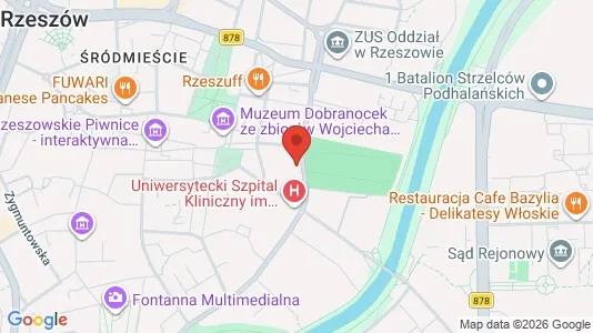 Kontorlokaler til leje i Rzeszów - kort over placeringen