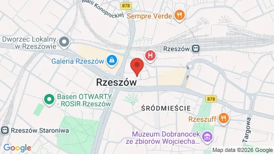 Kontorlokaler til leje i Rzeszów - kort over placeringen