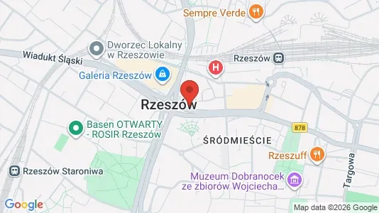 Kontorlokaler til leje i Rzeszów - kort over placeringen